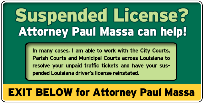 Louisiana Suspended License Lawyer Paul Massa