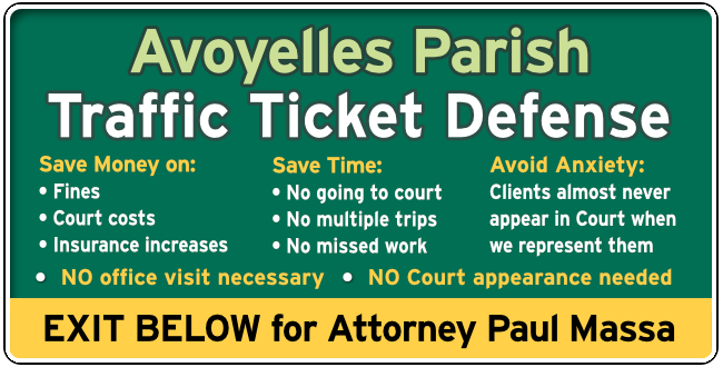 Avoyelles Parish Traffic and Speeding Ticket Lawyer Paul Massa graphic