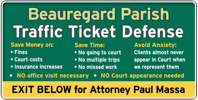 Beauregard Parish Traffic and Speeding Ticket Lawyer Paul Massa graphic