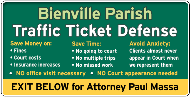 Bienville Parish Traffic and Speeding Ticket Lawyer Paul Massa graphic