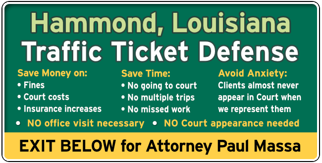 Hammond Traffic and Speeding Ticket Lawyer Paul Massa graphic