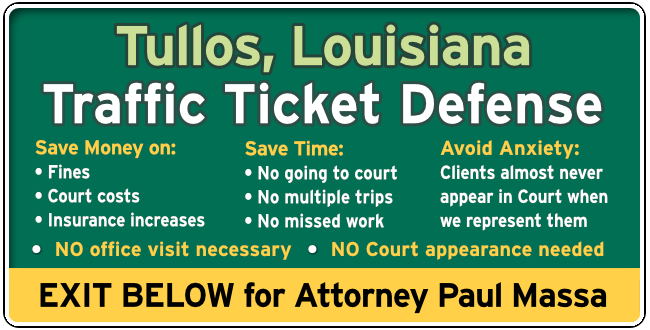 Tullos Traffic and Speeding Ticket Lawyer Paul Massa graphic