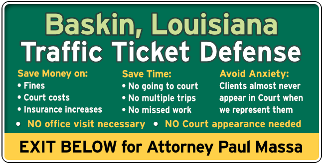 Baskin Traffic and Speeding Ticket Lawyer Paul Massa graphic