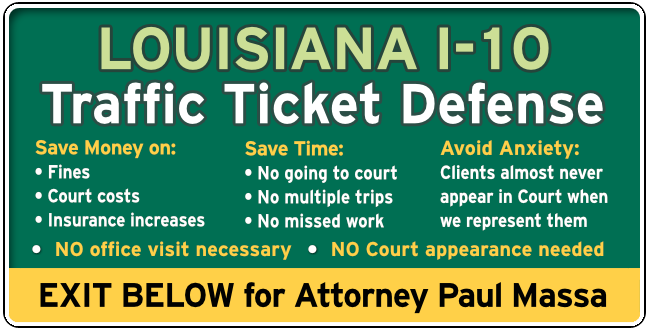 I-10 speeding Ticket Lawyer Paul Massa graphic
